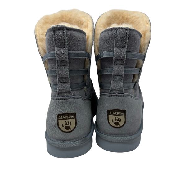 BEARPAW Kylee shaft slip on Suede Boot NeverWet Blue fog SZ 9 New - Picture 5 of 14